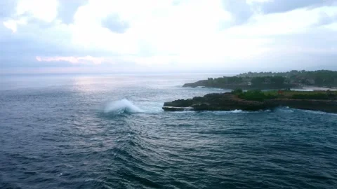 Zoom In: Storm at Cliffs of Devils Tear (Bali) Stock Footage 200465545
