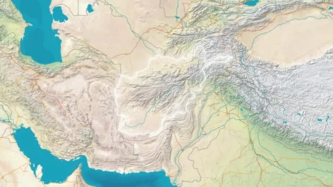 Zoom In On Stylized Map Afghanistan Stock Footage 314270650