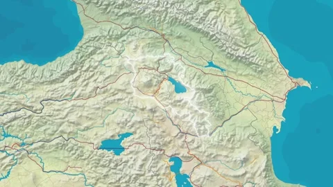 Zoom In On Stylized Map Armenia Video stock 314270692