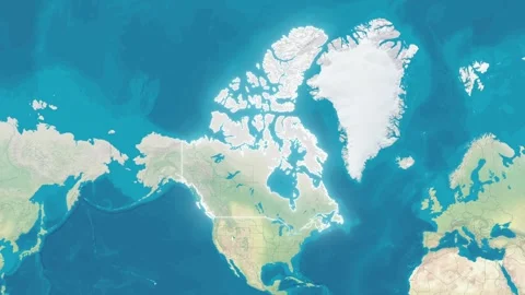 Zoom In On Stylized Map Canada Stock Footage 314271020