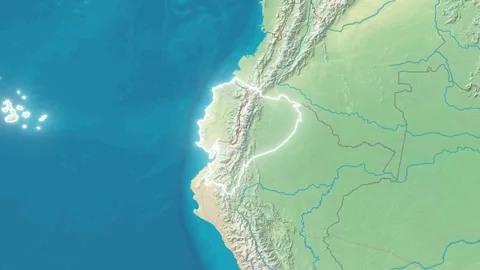 Zoom In On Stylized Map Ecuador Stock Footage 314271236