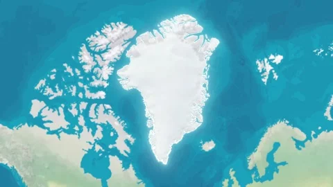 Zoom In On Stylized Map Greenland Stock Footage 314271398