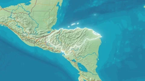 Zoom In On Stylized Map Honduras Stock Footage 314271449