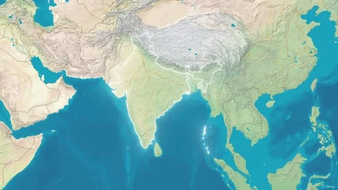 Zoom In On Stylized Map India Stock Footage 314271486