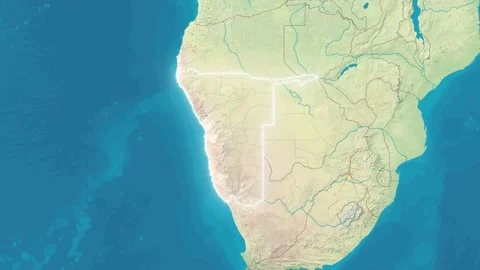 Zoom In On Stylized Map Namibia Stock Footage 314272491