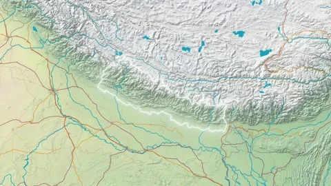 Zoom In On Stylized Map Nepal Stock Footage 314272508