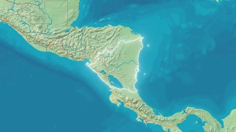 Zoom In On Stylized Map Nicaragua Stock Footage 314272645