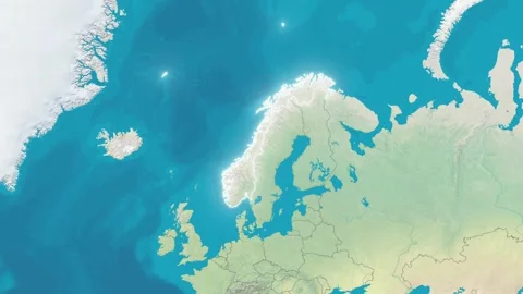 Zoom In On Stylized Map Norway Stock Footage 314272722