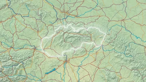 Zoom In On Stylized Map Slovakia Stock Footage 314272966