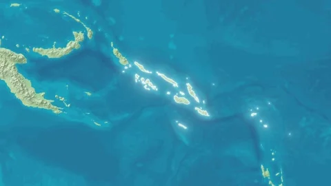 Zoom In On Stylized Map Solomon Islands Stock Footage 314272973