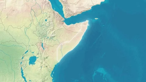 Zoom In On Stylized Map Somalia Stock Footage 314272992