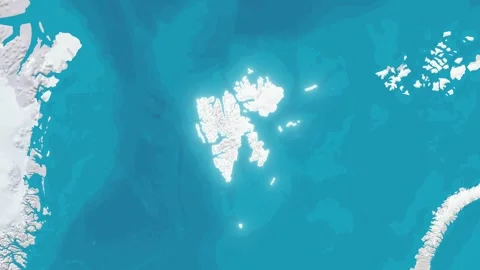 Zoom In On Stylized Map Svalbard Stock Footage 314273061