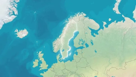 Zoom In On Stylized Map Sweden Stock Footage 314273063