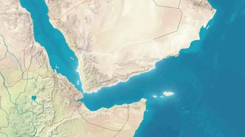 Zoom In On Stylized Map Yemen Stock Footage 314272408