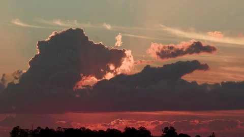 Zoom in sunset clip looking west from cleveland point of brisbane Stock Footage 345488939