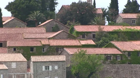 Zoom Sveti Stefan Stock Footage 33354772