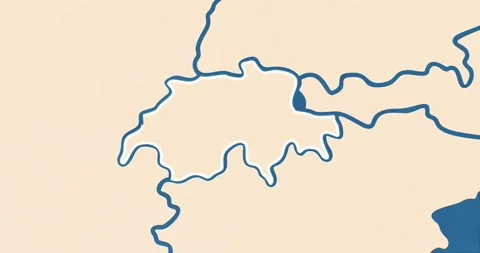 Zoom in of a switzerland map with most important cities and frontier lines Видео 328319824