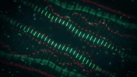 Zoom in technology background with design elements moving like waves Stock Footage 148405120