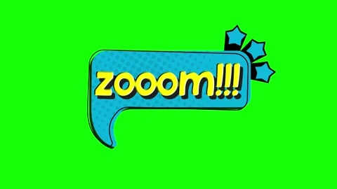 Zoom text comic-style bubble animation on green screen Stock Footage 314419279