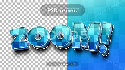 Zoom text effect editable Modello PSD