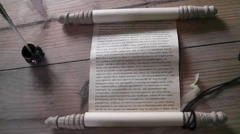 Zoom through Scroll to Paul in Prison Stock Footage 25660421