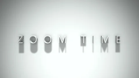 Zoom time 3D title animation with shadows on a white background Stock Footage 297569972