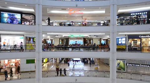 Zoom Time Lapse of Busy KLCC Mall in Kuala Lumpur Malaysia Stock Footage 52879939