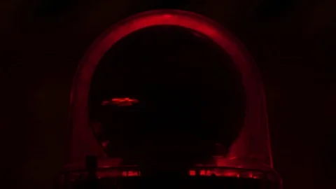 Zoom in at timelapse shot of red flashing light for safe Stock Footage