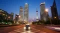Zoom timelapse video of Shanghai traffic at night HD Footage