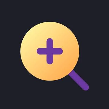 Zoom in transition flat gradient fill ui icon for dark theme Stock Illustration