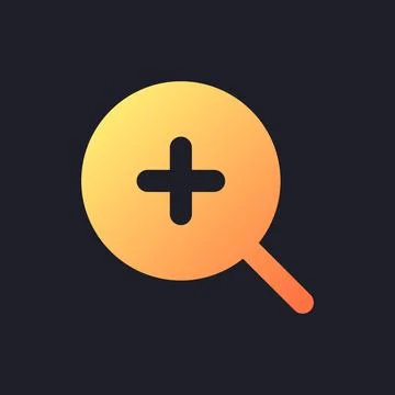 Zoom in transition orange solid gradient ui icon for dark theme Stockillustratie