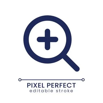 Zoom in transition pixel perfect linear ui icon Stockillustratie