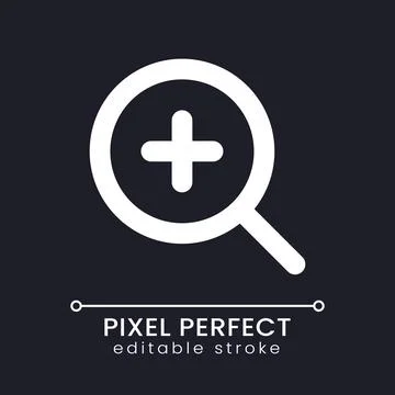 Zoom in transition pixel perfect white linear ui icon for dark theme Ilustração Stock