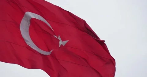 Zoom of Turkish Flag 4K Видео 49096939
