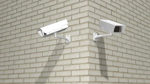 A Zoom Into Two Exterior Security Cameras Stock Footage 55515175