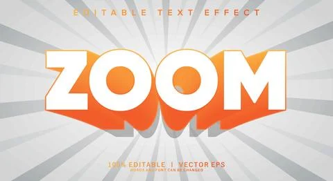 Zoom vector text effect with modern style design Stock Illustration