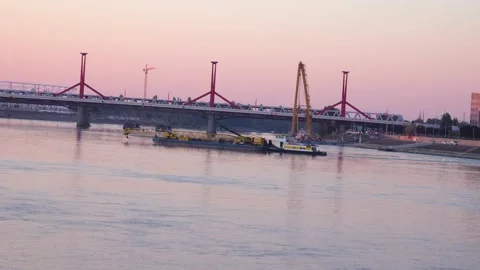 Zoom in video from ship in Budapest. Video stock 162617356