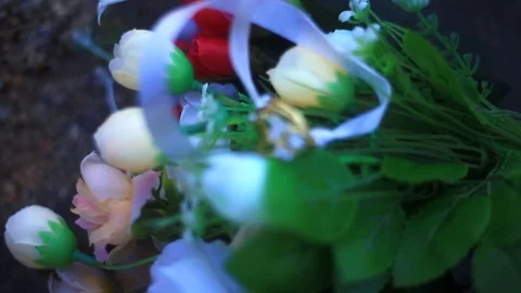 Zoom in video shot of wedding ring Stock Footage 92864646