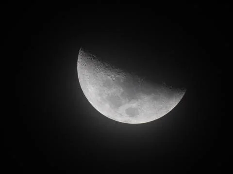 Zoom View of Half Moon Stock Photos