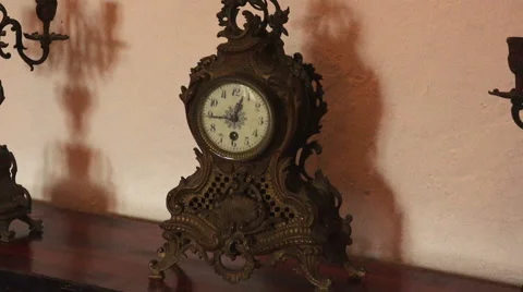 Zoom in on a vintage clock Stock Footage 42800653