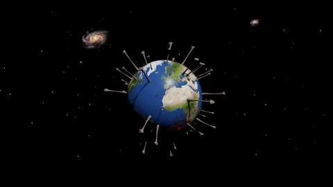 Zoom Virus of the world 3d Animation Stock Footage 127270593