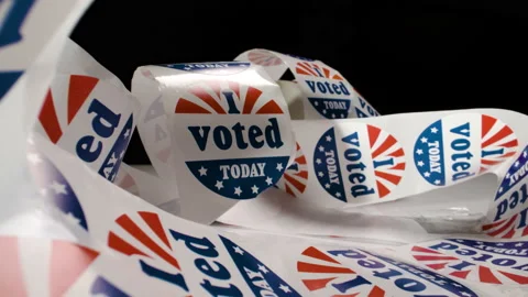 Zoom in to Voting Sticker Stock Footage 140819537