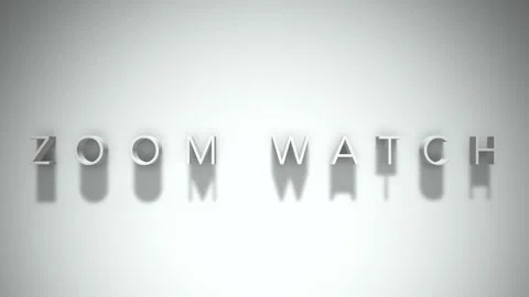 Zoom watch 3D title animation with shadows on a white background Stock Footage 297569981