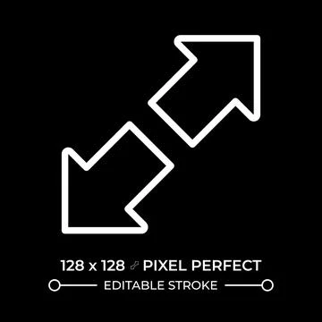 Zoom in white linear icon for dark theme Stock Illustration