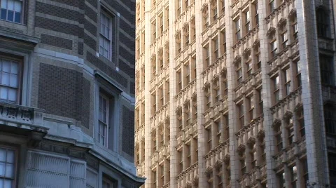 Zoom-in on the windows of a high-rise building Stock Footage