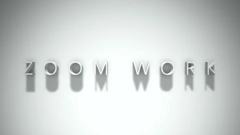 Zoom work 3D title animation with shadows on a white background Stock Footage 297569995