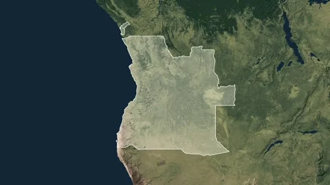 Zoom in from World Map to Angola, Districts appear in the last 5 sec Stock-Footage 258588554