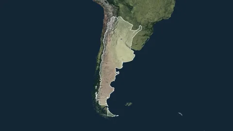 Zoom in from World Map to Argentina, Districts appear in the last 5 sec Video stock 258587959