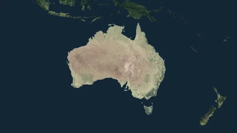 Zoom in from World Map to Australia, Districts appear in the last 5 sec Stock Footage 258588022