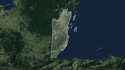 Zoom in from World Map to Belize, Districts appear in the last 5 sec Video stock 258588096